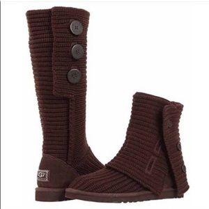 Ugg Classic Cardy tall sweater boots brown Size 6